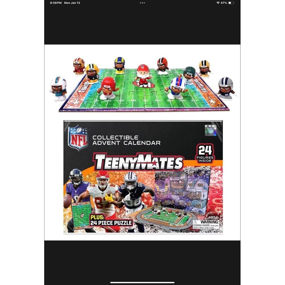 2024 TeenyMates NFL Collectible Advent Calendar 24 Figures Inside